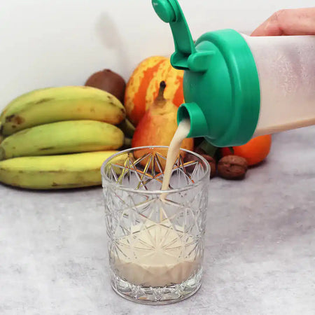 Imagen de proteína en polvo con nucleótidos vegana